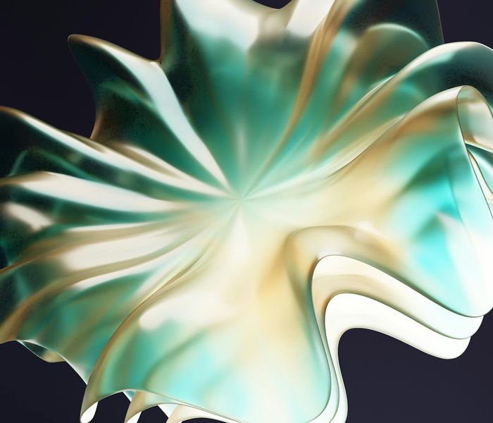 Abstract organic forest shapes and green gradients